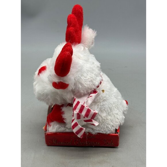 Musical Singing & Light-Up Plush Reindeer With Red Antlers & Scarf READ - Picture 2 of 6